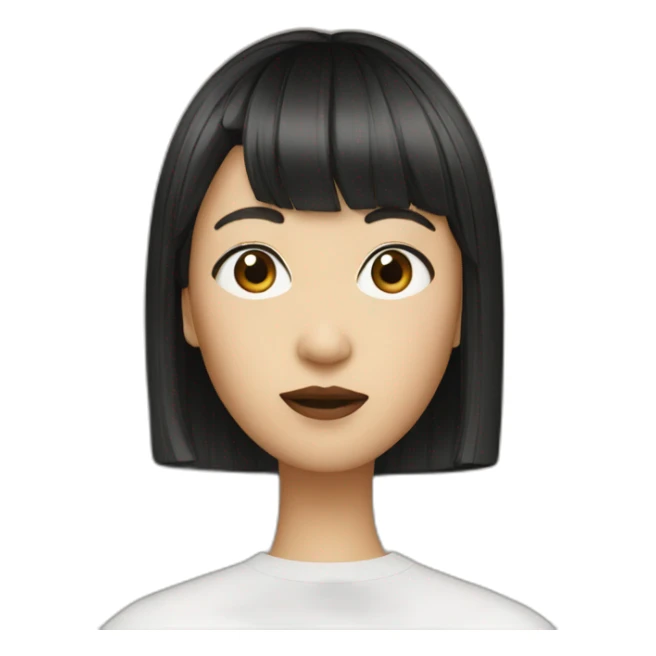 Celine Song Director Asian bowlcut hair sticker