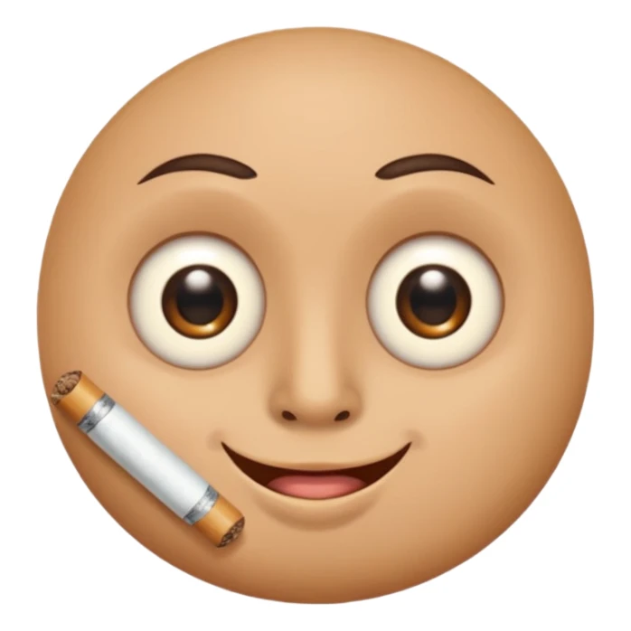 round Zyn can, with eyes and mouth, holding a joint, relaxed expression sticker