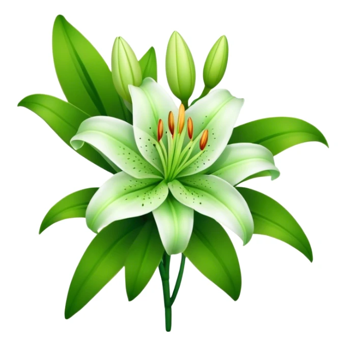 bouquet Soft Green Lily, luxuriant, leaf, bud sticker