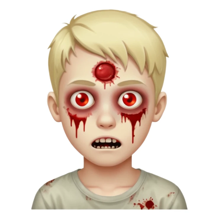 Cute blonde boy, 16 years old zombie sticker