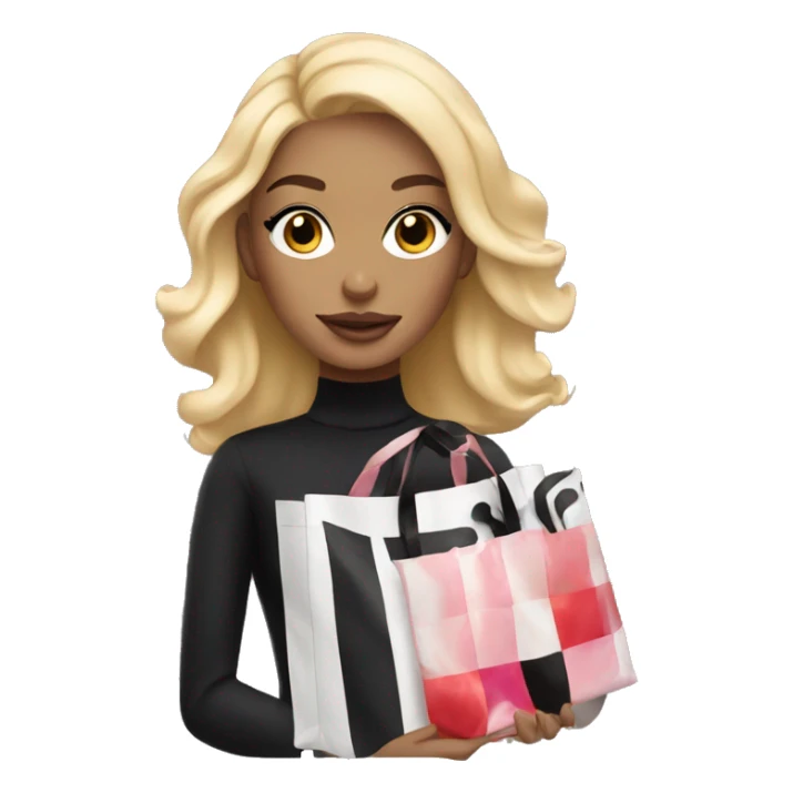 blonde girl holding sephora bag sticker
