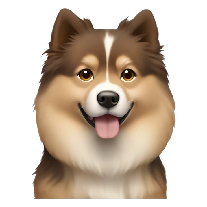 Finnish Lapphund Brown and light brown standing up. On his face are darker brown spots sticker