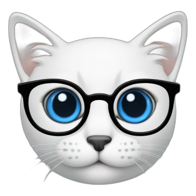 cat with blue eyes and black eyeglasses sticker