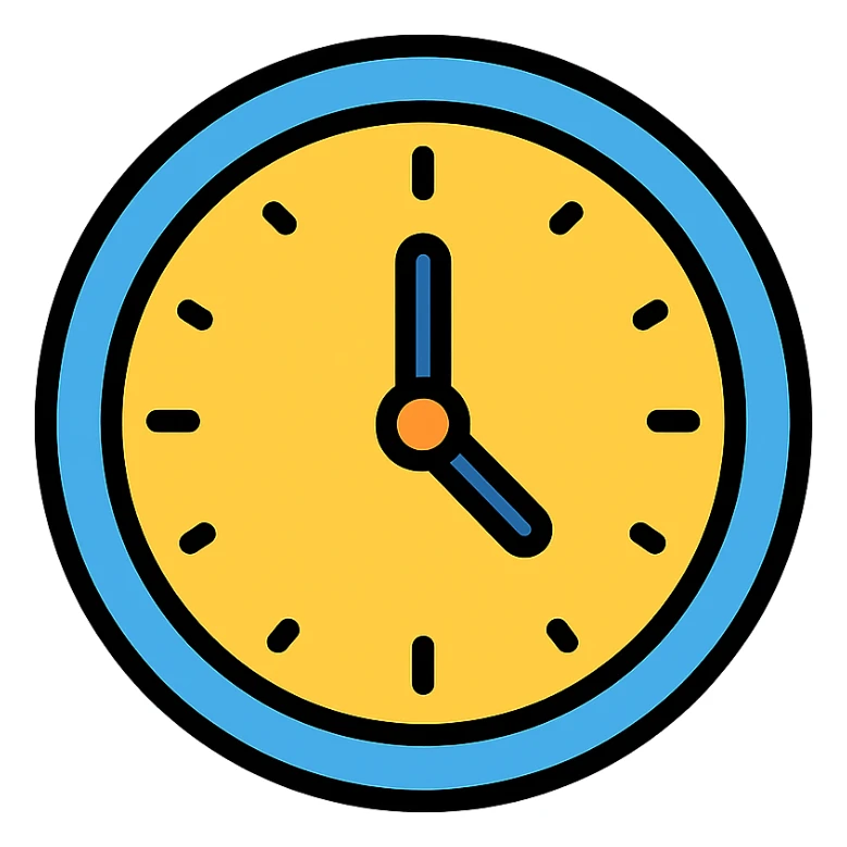 color outline icon of a clock sticker