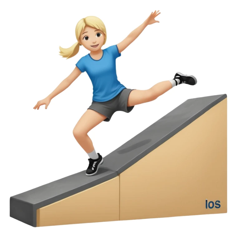 a young blonde girl doing parkour at kids school sticker