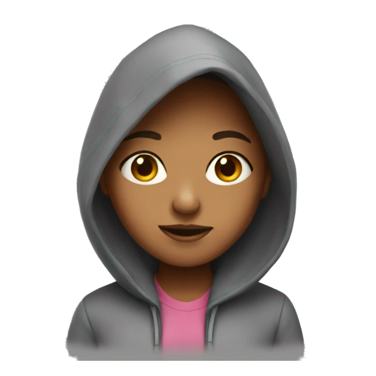 Girl wearing a hoodie sticker