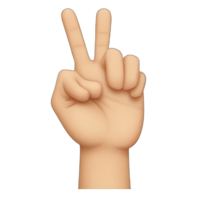 thumb finger between index and middle fingers sticker