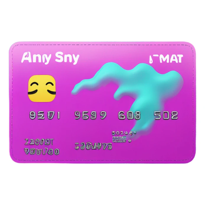 Vaporwave color themed credit card emoji, DO NOT INCLUDE NUMBERS OR TEXT sticker