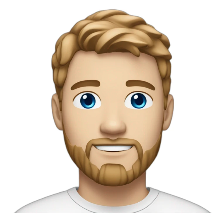 a 21 year old white scandinavian man with a goatee beard and light brown short wavy brown hair with blue eyes sticker