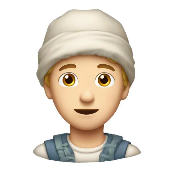 white boy with a bonnet who is suprised sticker