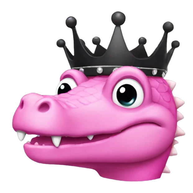Pink crocodile wearing black tiara sticker