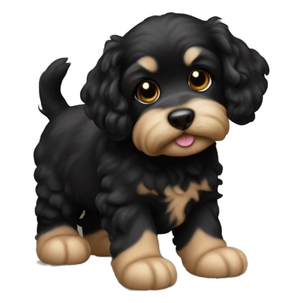 Full Black Havaneser dog puppy  sticker