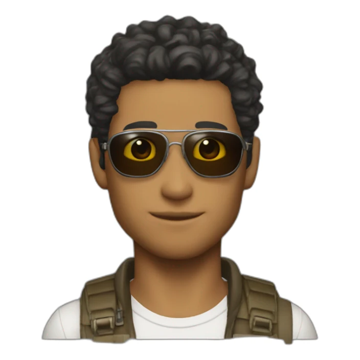 skinny tall lightskin barret Wallace with aviators final fantasy  sticker