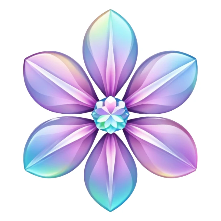 Sparkly glossy Pastel  glass crystal flower  sticker