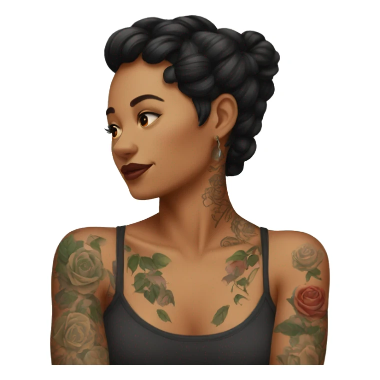 Woman wearing tattoos on her arms  sticker