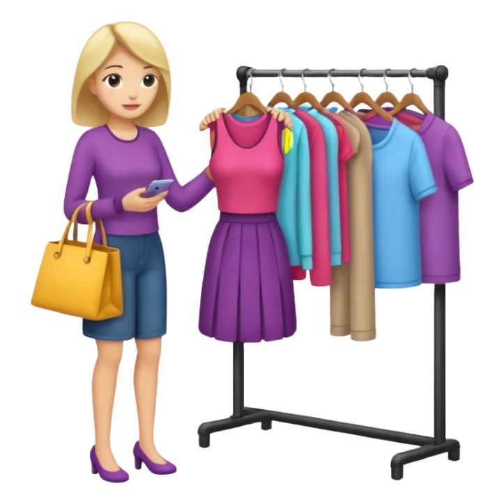woman buying clothes sticker