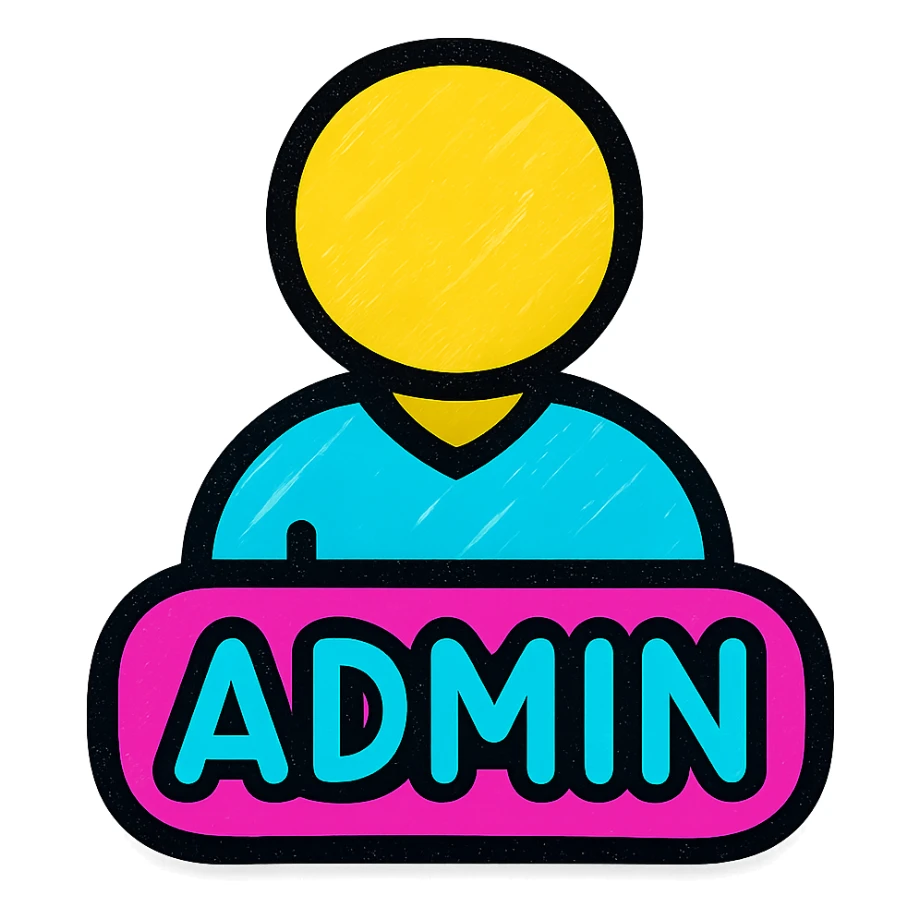 admin icon, modern, clean, professional sticker