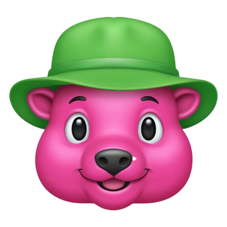 Un maiale verde fluo con un cappello da muratore sticker