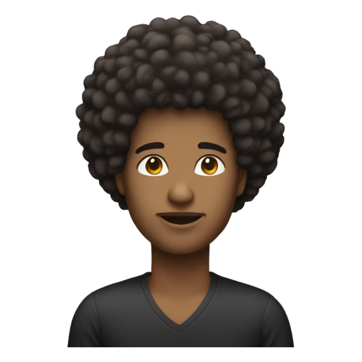 person with afro hair sticker