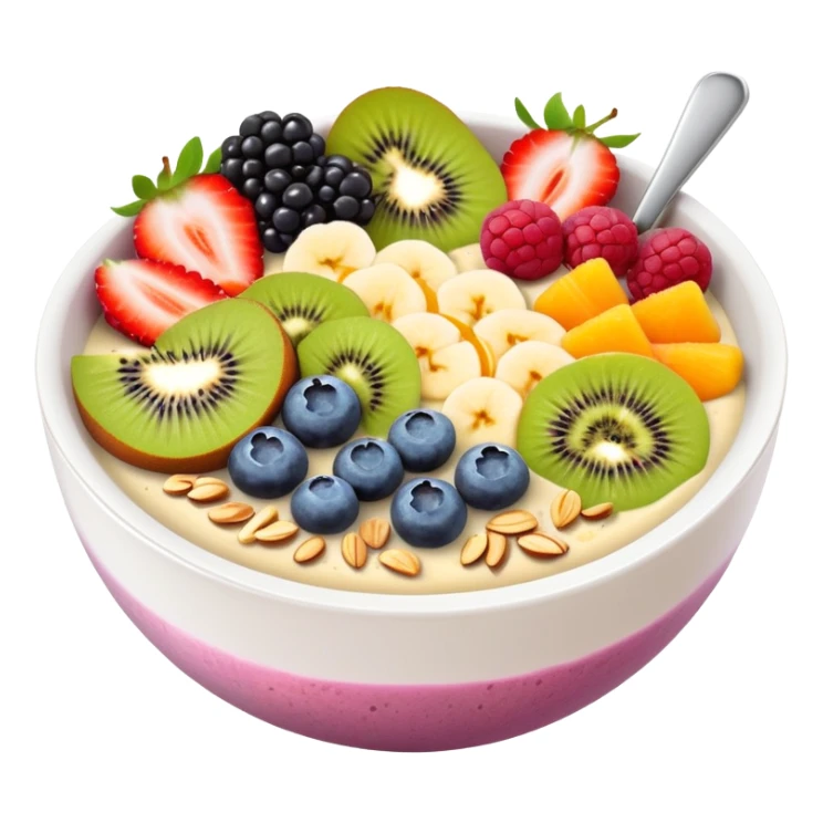 smoothie bowl with fruits and toppings sticker