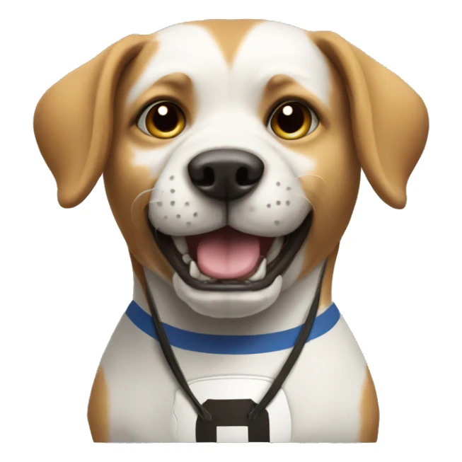 Football player dog sticker