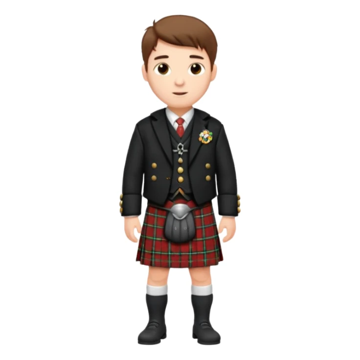 man traditional outfit in scotland sticker