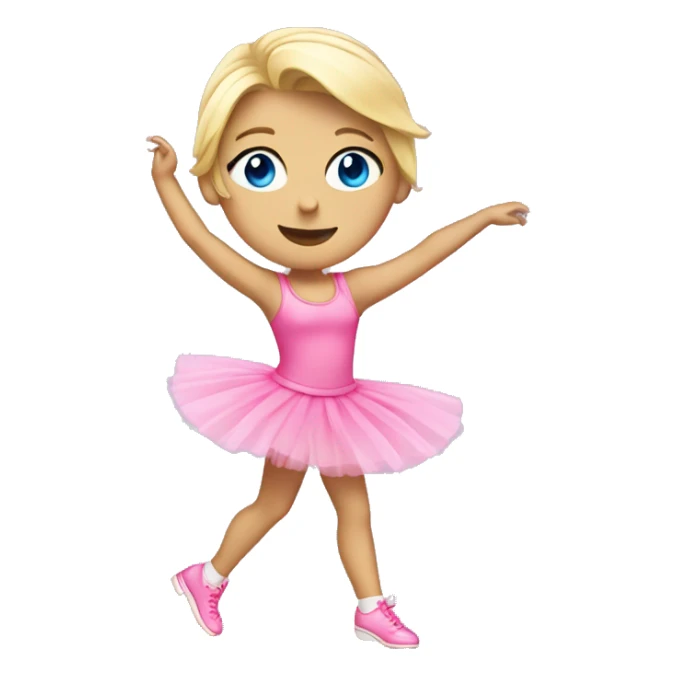 Blonde girl With blue eyes dancing in a pink tutu sticker