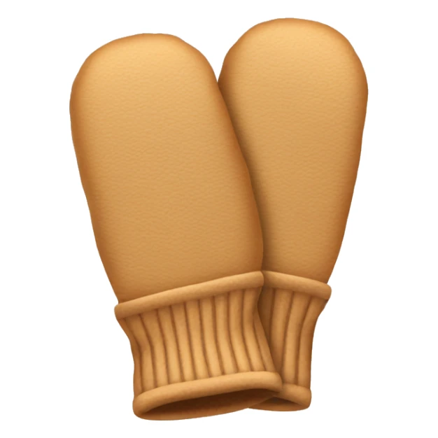 pair of tan mittens with thumbs sticker