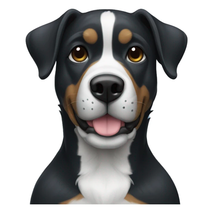 Perro negro con arrugas feo y camiseta azul  sticker