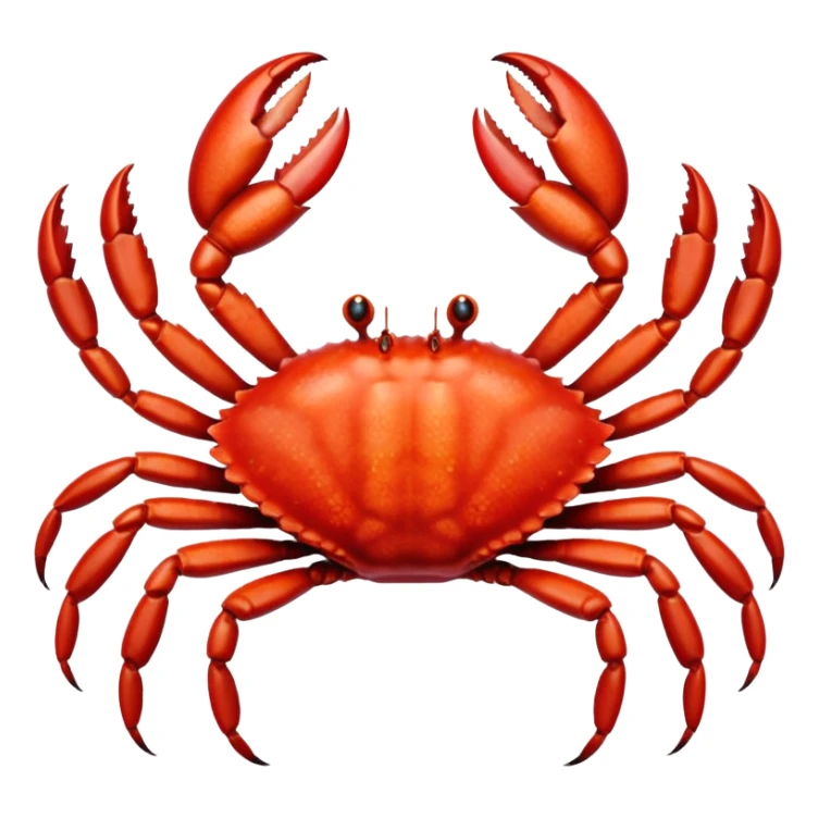 A live crab with only eight legs and two pincers sticker