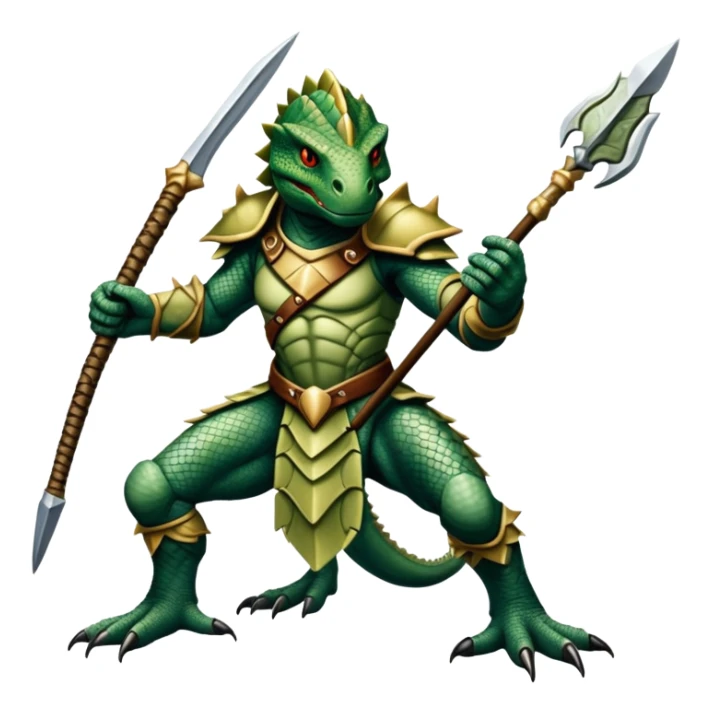 reptilian humanoid troglodyte warrior with spear from Heroes of Might and Magic 3 sticker