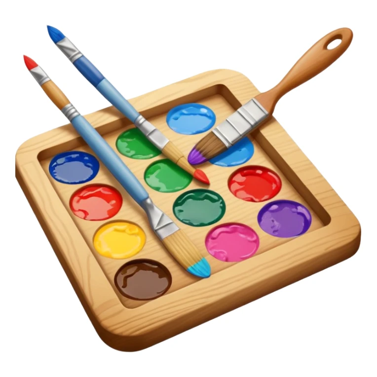paintbrush and palette crossed together emoji sticker