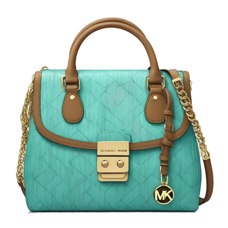 Realistic Michael kors cracked turquoise pattern satchel purse. sticker