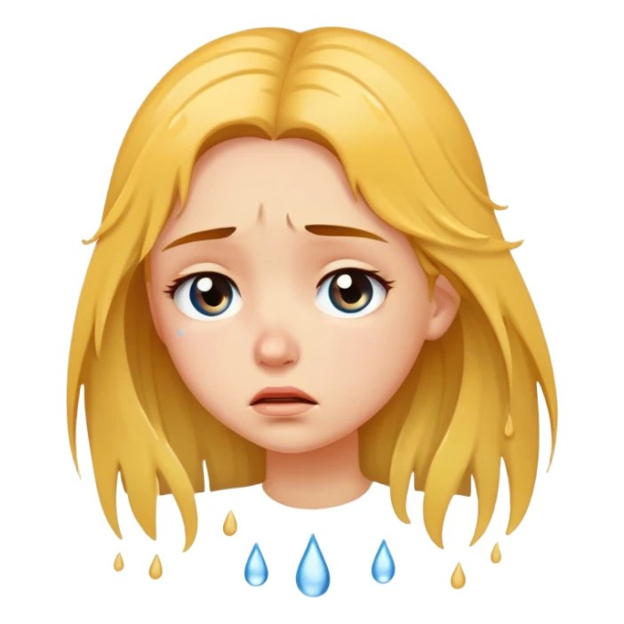 Sad girl with tears  sticker