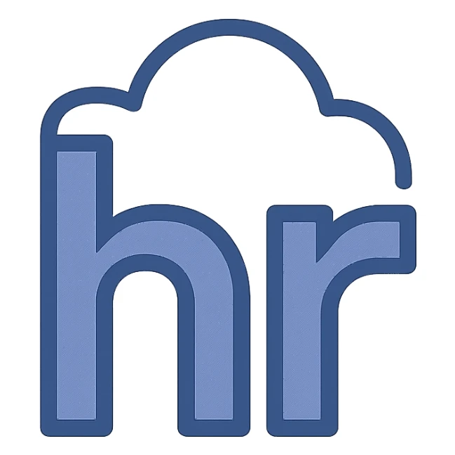 modern and professional logo with the letters 'hr', inspired by Human Resources, suitable for HR department sticker