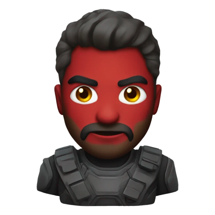 un diablo rojo con halo sticker