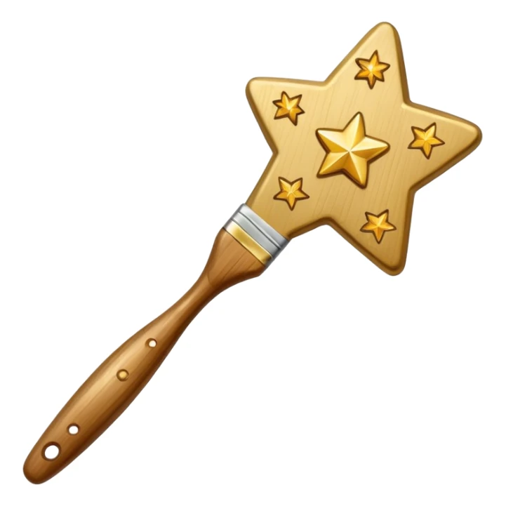 combine painting brush with shiny stars sticker