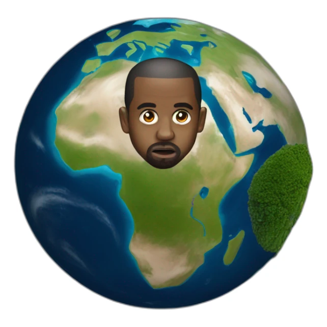 planet earth but africa is kanye west's face sticker