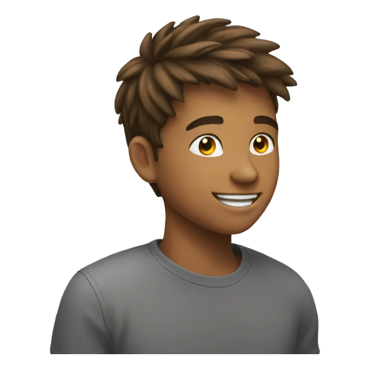 a teen boy smiling emoji from side profile sticker