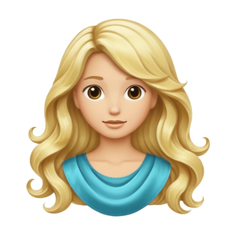 wavy, voluminous blonde hair, just hair sticker