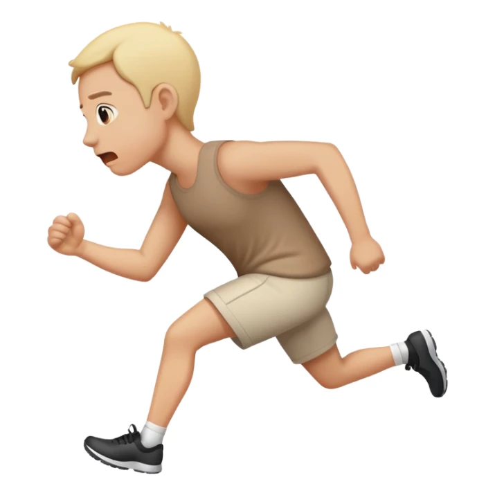 person running away holding their butt sticker