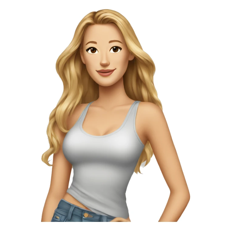 blake lively cartoon wearing tank top sticker