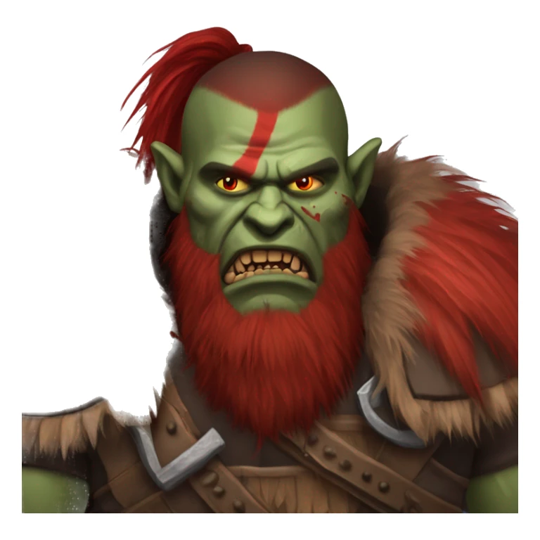 Berserker orc with red beard & red mohican sticker