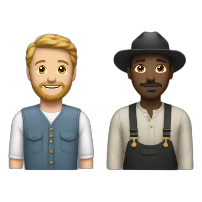 White man with a wip and a black farmer in front sticker