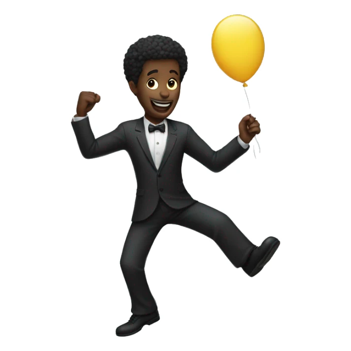 A black man holding a ballon dancing sticker