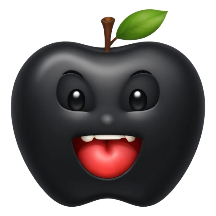 emoji of a black apple with a bite on the right sticker