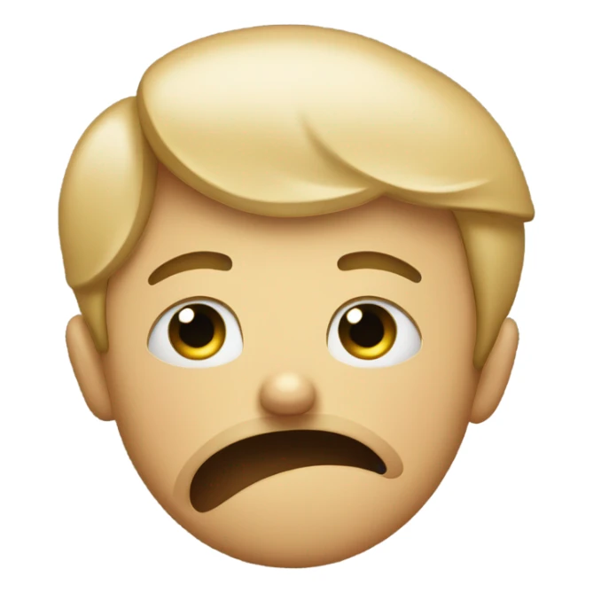 Generate a sad face emoji with hands in the air sticker