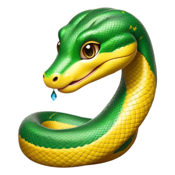 cinematic-cute-anaconda-portrait-emoji,-head-tilted-playfully-and-inquisitively,-with-a-sleek,-shimmering-body-adorned-with-detailed-scale-patterns-and-round,-sparkling-eyes-full-of-wonder,-simplified-yet-irresistibly-adorable-features sticker