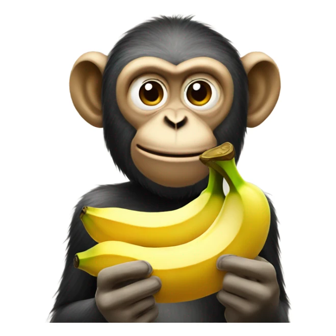 Monkey eating banana and holding bitcoin  sticker