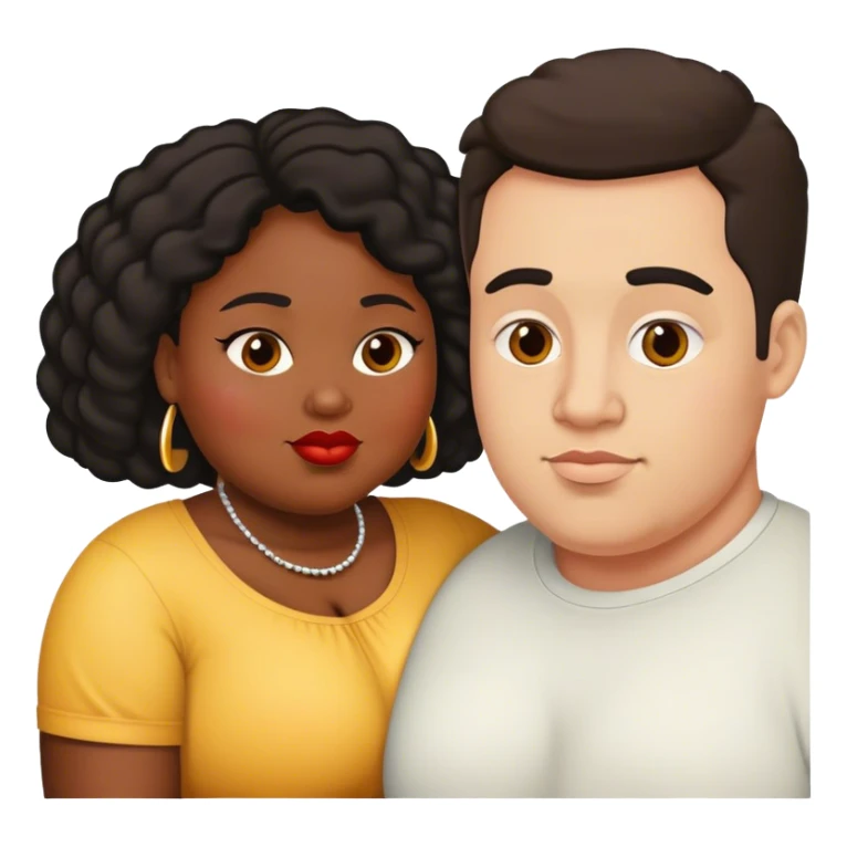 A slim lightman and fat black woman love sticker